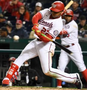 Хуан Сото («Washington Nationals») в матче против «New York Mets», Nationals Park, Вашингтон, США, 8 апреля 2022 года.