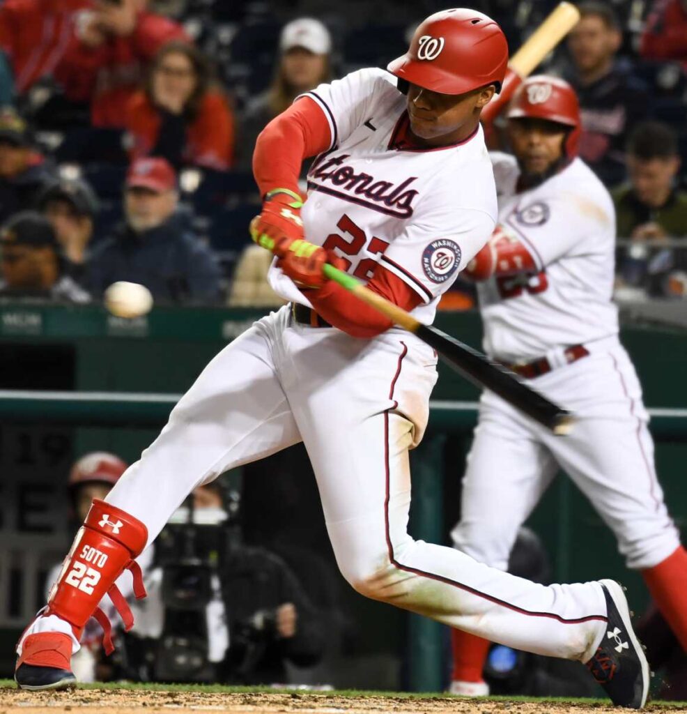 Хуан Сото («Washington Nationals») в матче против «New York Mets», Nationals Park, Вашингтон, США, 8 апреля 2022 года. 