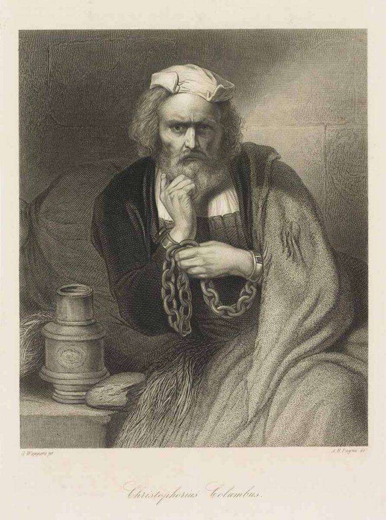 «Christophorius Columbus». Гравюра Густава Вапперса (Gustave Wappers) и гравёра A. H. Payne. Репродукция из Wikimedia Commons, публичное достояние (public domain).