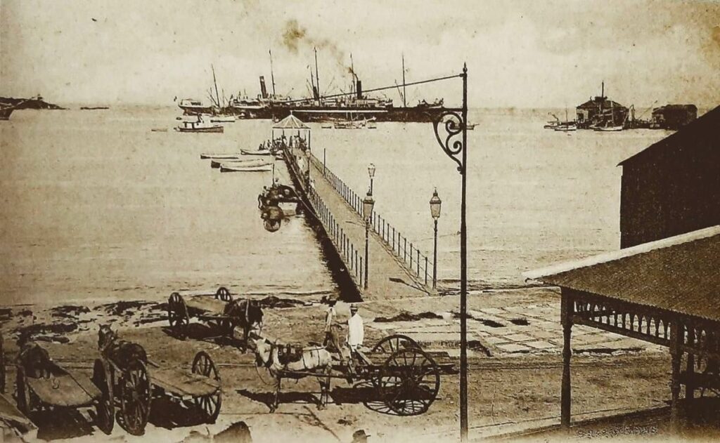 Пирс и пассажирская гавань Пуэрто-Платы, около 1910 года.